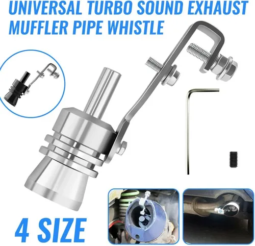 Miniatura 5 de MEA CO005 - 2 silbatos turbo universales de aleación de aluminio, silenciador de escape con sonido turbo para tubo de escape de automóvil, silbato