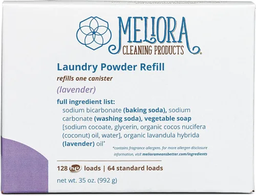 Miniatura 8 de Meliora Productos de limpieza Detergente en polvo para ropa (128 cargas HE), lavanda