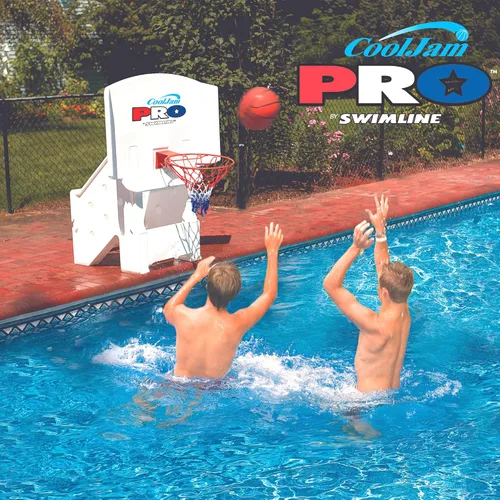 Miniatura 6 de Tablero de baloncesto, cesta Cool Jam Pro, Blanco Juego de baloncesto junto a la piscina (Premium)