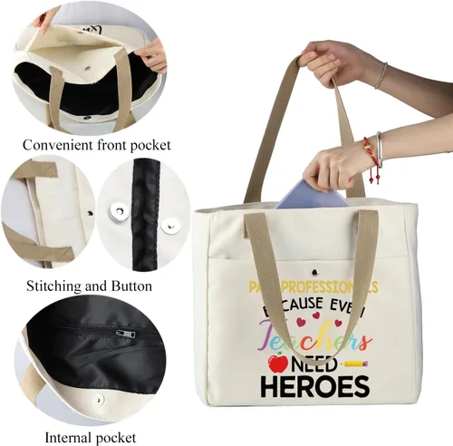 Miniatura 6 de MBMSO Bolsa de maquillaje paraprofesional porque incluso TCH necesita héroes regalos de agradecimiento paraprofesional regalos de paraeducador