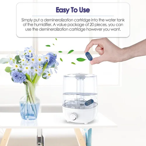 Miniatura 5 de Paquete de 20 cartuchos de desmineralización para humidificadores compatibles con Homedics Humidificador Filtro de agua para Homedics Humidificador