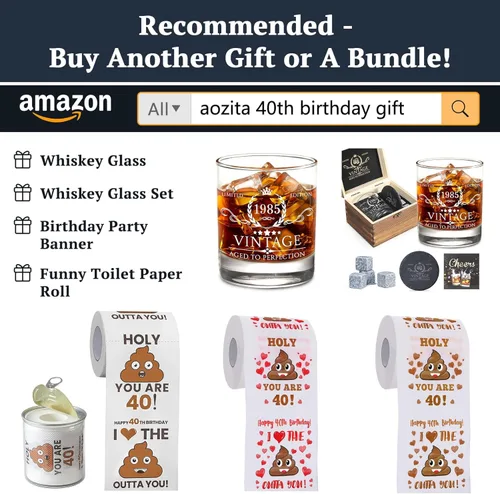 Miniatura 2 de Regalos de 40 cumpleaños para mujeres, hombres, ella, él - Feliz papel higiénico de broma - Decoraciones de 40 cumpleaños, suministros de fiesta
