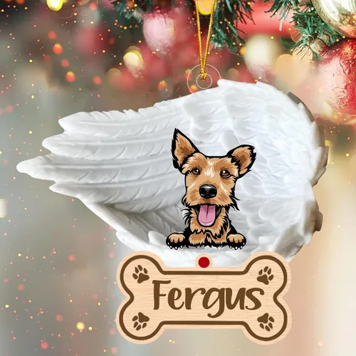 Miniatura 9 de Adorno de perro afgano de 1 ángel, adorno acrílico 2D personalizado conmemorativo para perros, regalo por pérdida de mascotas, regalo