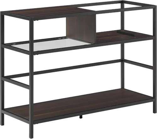 Miniatura 8 de Crosley Furniture Provo - Soporte para tocadiscos con almacenamiento para discos de vinilo, negro mate/marrón