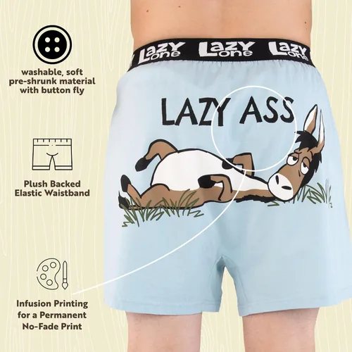 Miniatura 124 de Lazy One Divertidos boxers de animales, ropa interior humorística, novedosos pantalones cortos, regalos de broma para hombres