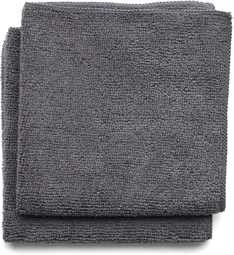 Miniatura 2 de Brabantia 2 paños de limpieza de microfibra (gris oscuro) trapos higiénicos absorbentes para lavar, limpiar y secar (12 x 12)