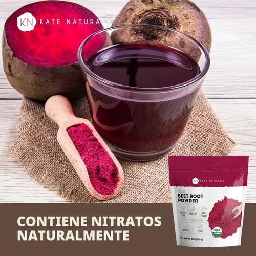 Miniatura 5 de Kate Naturals Polvo de raíz de remolacha orgánica para batidos, hornear y jugo. Superalimento de remolacha cruda y colorante alimentario rojo