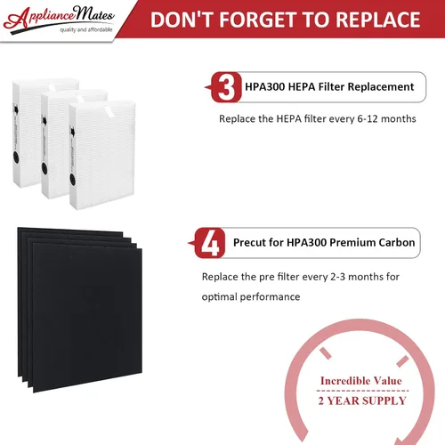 Miniatura 6 de HPA300 Filtros de repuesto para filtro purificador de aire Honeywell 3 HRF-R3 Ture R Filtro de repuesto 4 paquetes de filtros prepurificadores