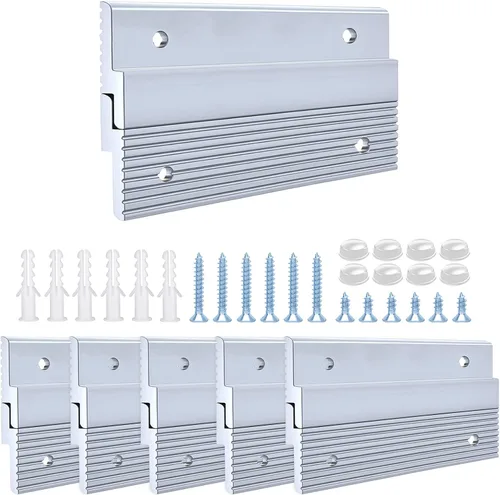 Miniatura 17 de Apragaz Tacos franceses de 4 pulgadas, colgador de fotos y espejo de alta resistencia, mantiene el nivel, aluminio, soporta 50 libras por par, 20