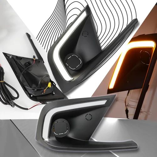 Miniatura 5 de Switchback Luz LED Antiniebla Frontal Blanca/Ámbar de Circulación Diurna con Función de Luz de Señal de Giro LED Dinámica Secuencial Compatible