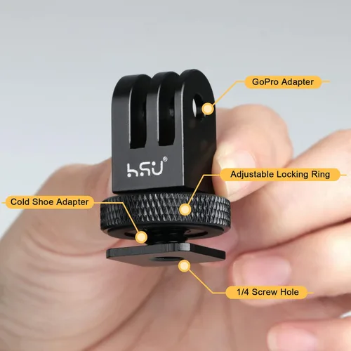 Miniatura 9 de HSU Adaptador de montaje en trípode GoPro de aluminio para GoPro Hero 11/10/9/8/7/6, DJI Osmo Action AKASO