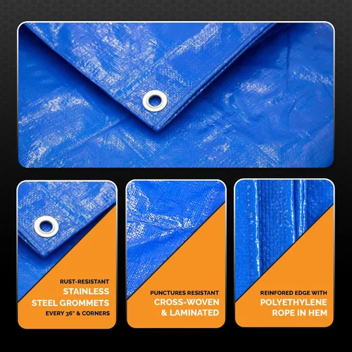 Miniatura 3 de Lona duradera, resistente e impermeable de 16 x 20 pies, multiusos de 6 mil, de Tiger Tough..