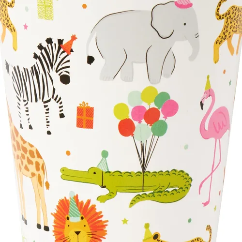 Miniatura 2 de Vasos de papel de animales para fiestas, popotes, 8 unidades (TWCST-25362)