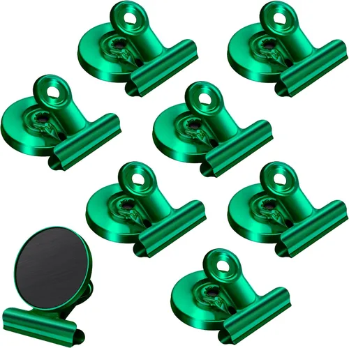 Miniatura 8 de Paquete de 8 imanes para refrigerador, clips magnéticos para refrigerador, clips magnéticos resistentes, perfectos para refrigerador, pizarra, Dorado