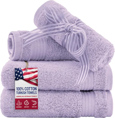 Miniatura 60 de Toalla American Veteran, Juego de Toallas de Mano para Baño de 4, 100% Conjunto de Toallas de Mano Turcas de Algodón, Toallas de Mano Suave