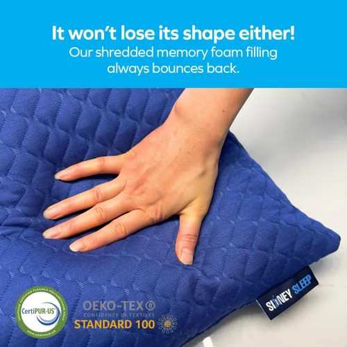 Miniatura 5 de Sidney Sleep Almohadas curvas ajustables para soporte de cuello y hombros con relleno extra triturado, almohada de contorno cervical para personas