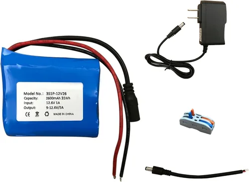 Miniatura 3 de Seasider Batería recargable de 12 V 10000 mAh, batería de repuesto de cable de plomo desnudo con cargador de 12 V para dispositivo de 12 voltios RC