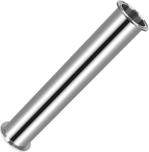 Miniatura 13 de Tubo de Abrazadera Triple 2 Pulgadas OD Bobina Sanitaria Longitud 6 Pulgadas Extremo de Abrazadera OD 50.5mm Tubo Redondo Liso de Acero Inoxidable
