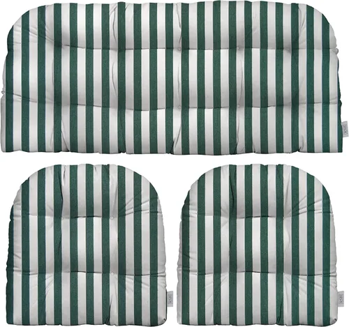 Miniatura 28 de RSH DECOR: Sunbrella 3-Piece Tufted Wicker Cushion Set 44" x 22" & 22" x 22" Outdoor Loveseat & U-Shaped Seat Cushions Crafted with