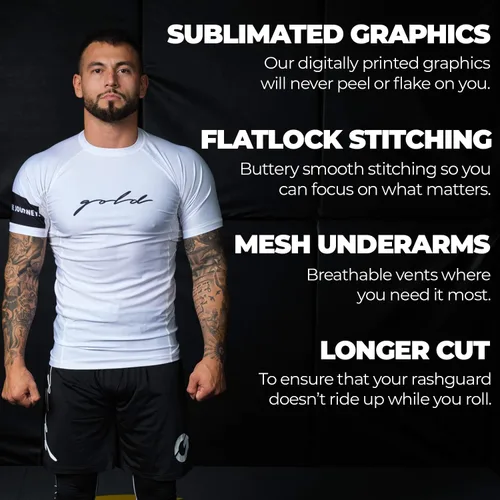 Miniatura 3 de Gold BJJ Foundation Rash Guard - Rashguard de Jiu Jitsu sin Gi y Gi