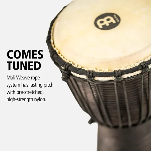 Miniatura 5 de Instrumento de círculo de tambores de mano Djembe, Serie Headliner de caoba tallada — NO HECHO EN CHINA — Cuerdas de tejido africano Mali