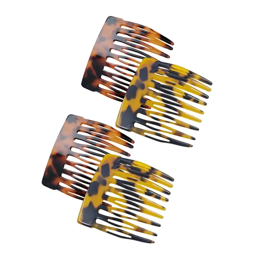 4 peines laterales franceses, pequeños peines decorativos de pelo francés, estilo vintage para mujeres y niñas, cabello fino o grueso (dos colores