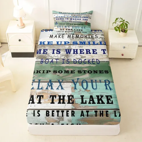 Miniatura 54 de Erosebridal Fishing Fitted Sheet Twin for Boys, Big Pike Fish Black Bed Sheets for Rustic Farmhouse Lake House Decor, Fishing Bedding Set Marine