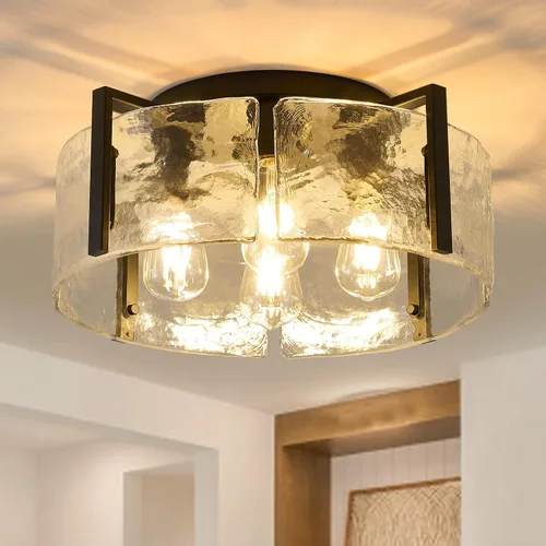 Miniatura 10 de Lámpara de techo negra de montaje empotrado, lámpara de entrada moderna de 3 luces, montaje de techo, accesorios de iluminación de cocina, lámparas
