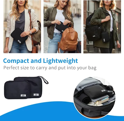 Miniatura 5 de 1 paquete de organizador de viaje electrónico bolsa de almacenamiento de cable de accesorios técnicos