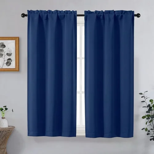 Miniatura 185 de OVZME Cortinas opacas turquesa para tratamiento de ventanas pequeñas, cortinas cortas con bloqueo de luz para ventana de cocina sobre el fregadero