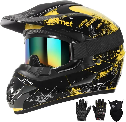 Miniatura 8 de SPARK - Cascos para bicicleta de montaña para niños, cascos de motocicleta para jóvenes, ATV, motocross, de cara completa, para hombres y mujeres