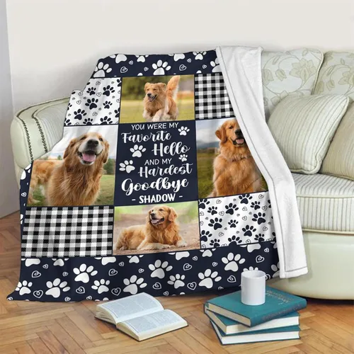 Manta conmemorativa personalizada para perros, mantas personalizadas con fotos de mascotas, regalos conmemorativos para perros por la pérdida de