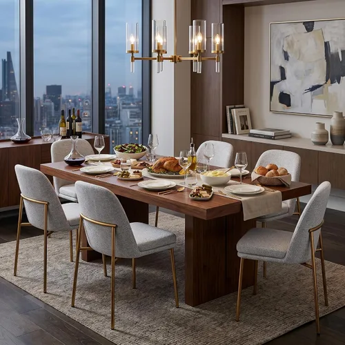 Miniatura 5 de CHITA Juego de 2 sillas de comedor modernas, sillas de comedor de metal con certificación FSC para comedor, color gris claro