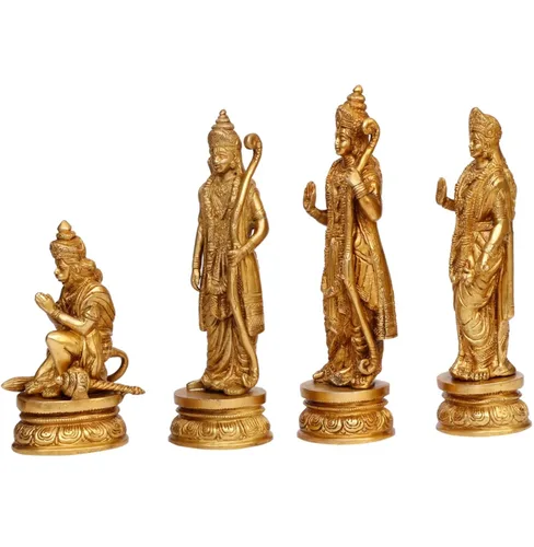 Miniatura 5 de ARTVARKO™ Estatua de latón Ram Darbar Shree Ram Ji Sita Laxman Hanuman Decoración de oficina en casa Puja Idol Murti para regalo del templo Mandir