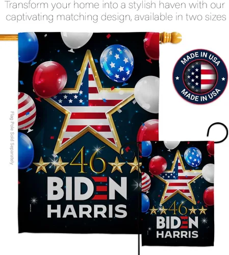 Miniatura 4 de Biden Harris Flag Juego de 46 banderas de jardín, soporte de pared patriótico, voto, presidente demócrata, republicano, Tea Party, Estados Unidos
