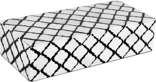 Miniatura 13 de Handicrafts Home Organizador para joyas y caja de almacenamiento, cajas decorativas para mujer y chicas, para envoltura, estampado de cheurón blanco