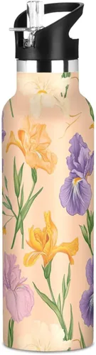 Miniatura 15 de Sport Insulated Water Bottle with Leak Proof Spout Lid Vacuum Insulated BPA-Free Leak Proof for Travel, Camping, Sports, Rustic Daisy Beige