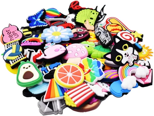 Miniatura 2 de Gibleitz 30 50 70 100 150 200dijes para zapatos al azar bonitos diseños diferentes unisex para adultos fiestas regalos de cumpleaños