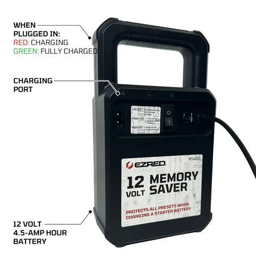 Miniatura 5 de EZRED MS4000 - Protector de memoria automotriz con cargador integrado, color negro