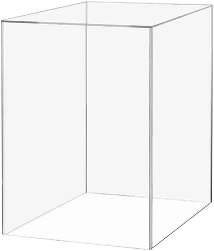 Caja de exhibición de acrílico transparente de 8 x 8 x 12 pulgadas con un lado abierto, versátil contenedor de almacenamiento de productos Lucite