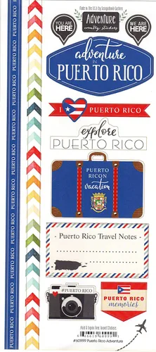 Pegatinas para álbumes de recortes de cartulina de aventura Puerto Rico (60999)
