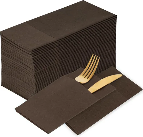 Miniatura 21 de KAMMAK Servilletas Desechables Verde Matcha con Bolsillo Tipo Tela Servilletas de Papel para Cena Paquete de 100 Plegadas Servilleta de Recepción