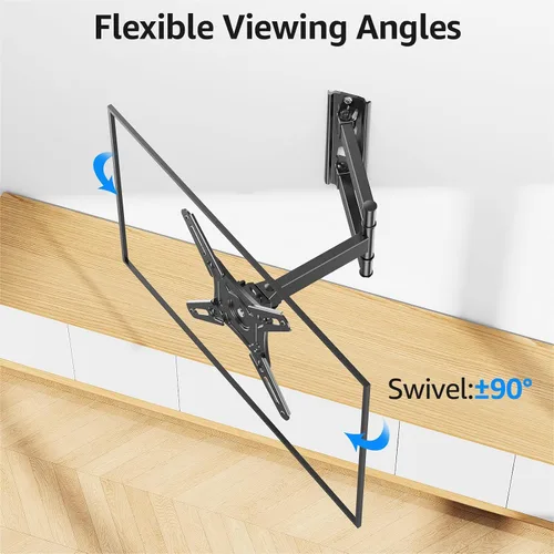 Miniatura 4 de MOUNTUP Soporte de pared para monitor de TV con certificación UL, giratorio e inclinable para la mayoría de televisores curvos planos LED LCD de 14