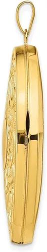 Miniatura 2 de Diamond2Deal Medallón ovalado de oro amarillo de 14 quilates con corazón celta de 1.496in para mujer, Metal