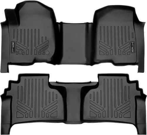 Miniatura 12 de SMARTLINER Juego de tapetes de piso de recubrimiento, de 2 filas, para Chevrolet Silverado 1500 2007-2013