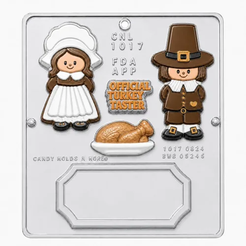 Molde de caramelo de chocolate escena peregrina Acción de Gracias 1017