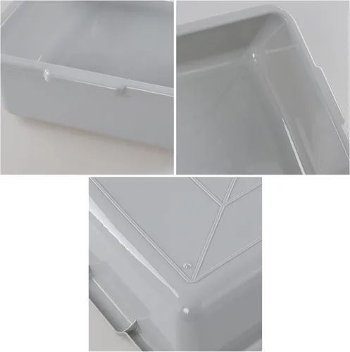 Miniatura 4 de Caja de bañera de autobús comercial de 13 L, paquete de 3 tinas para lavabo, color gris