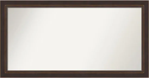 Miniatura 347 de Amanti Art Espejo de baño de bronce para sobre el fregadero, 24 x 24 pulgadas, espejo cuadrado de bronce Lara para tocador, marco de madera