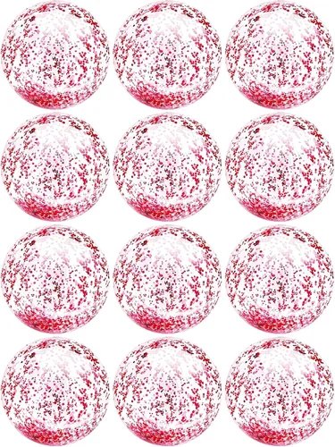 Paquete de 12 pelotas inflables de playa de 16 pulgadas con purpurina rosa, juguetes para piscina, playa, fiesta de verano en la piscina - Juego de