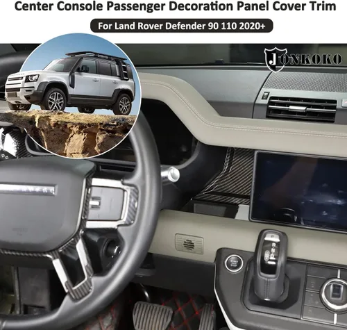 Miniatura 4 de YIWANG Cubierta de panel de decoración de pasajeros de fibra de carbono ABS para Land Rover Defender 90 110 2020-2022 LHD accesorios de automóvil